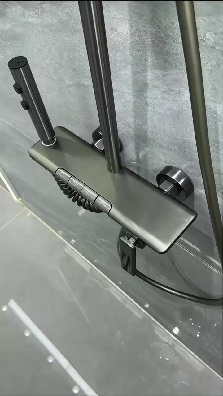 Gun Grey 4-Function Knob Shower System